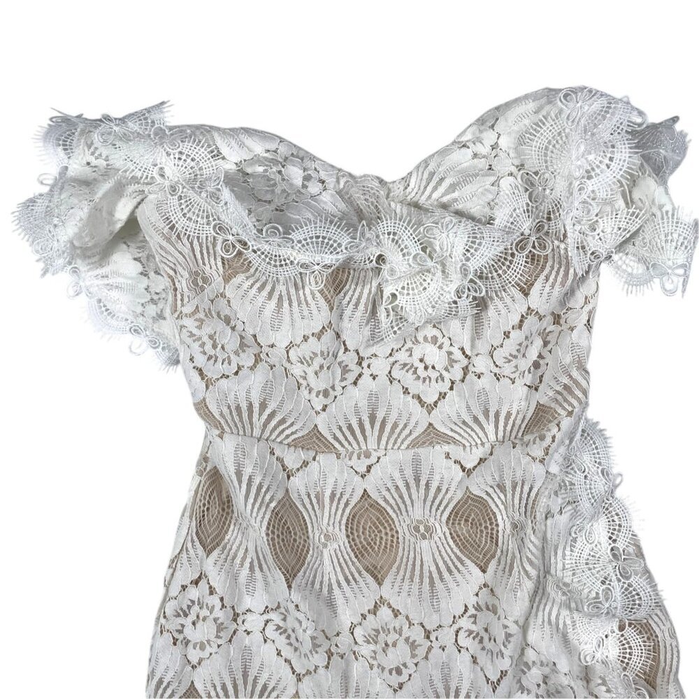 NWT Selfie Leslie September Lace Mini Dress White SZ XS Bridal Shower Dress - Picture 5 of 11